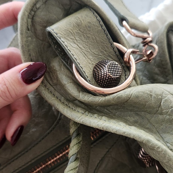 BNWT Balenciaga Giant 21 City Bag – Rare Vert D'eau w/ Rose Gold Hardware - Picture 7 of 16